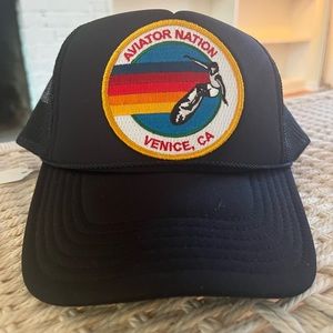 Aviator Nation Black Trucker Hat